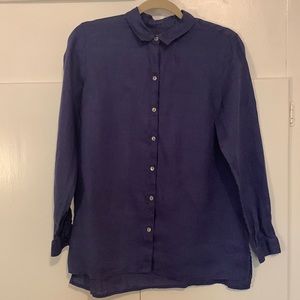 J. Jill Love Linen Essential Shirt Lavender Purple